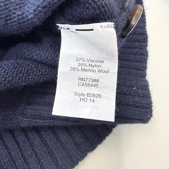 J Crew Merino Wool Blend Sweater Womens L Navy Blue Pockets Soft Preppy Work - Picture 5 of 7